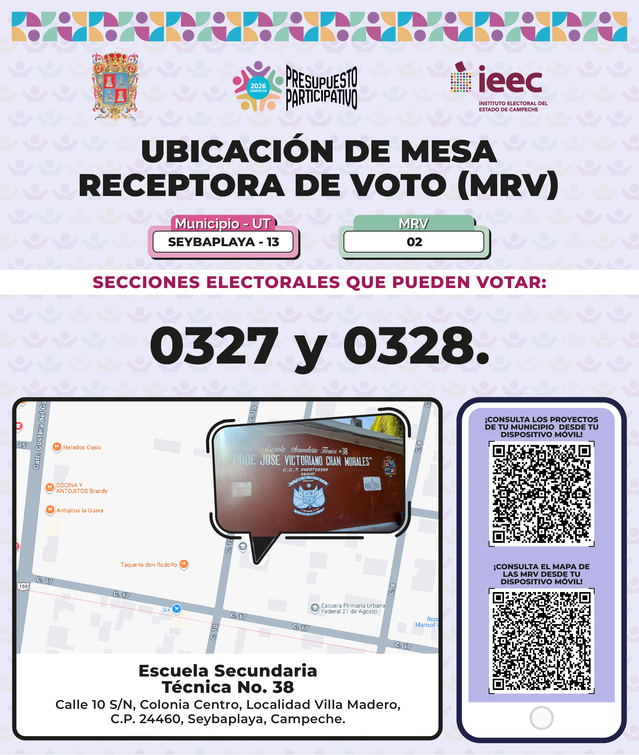 Ubicación de Mesas Seybaplaya 2